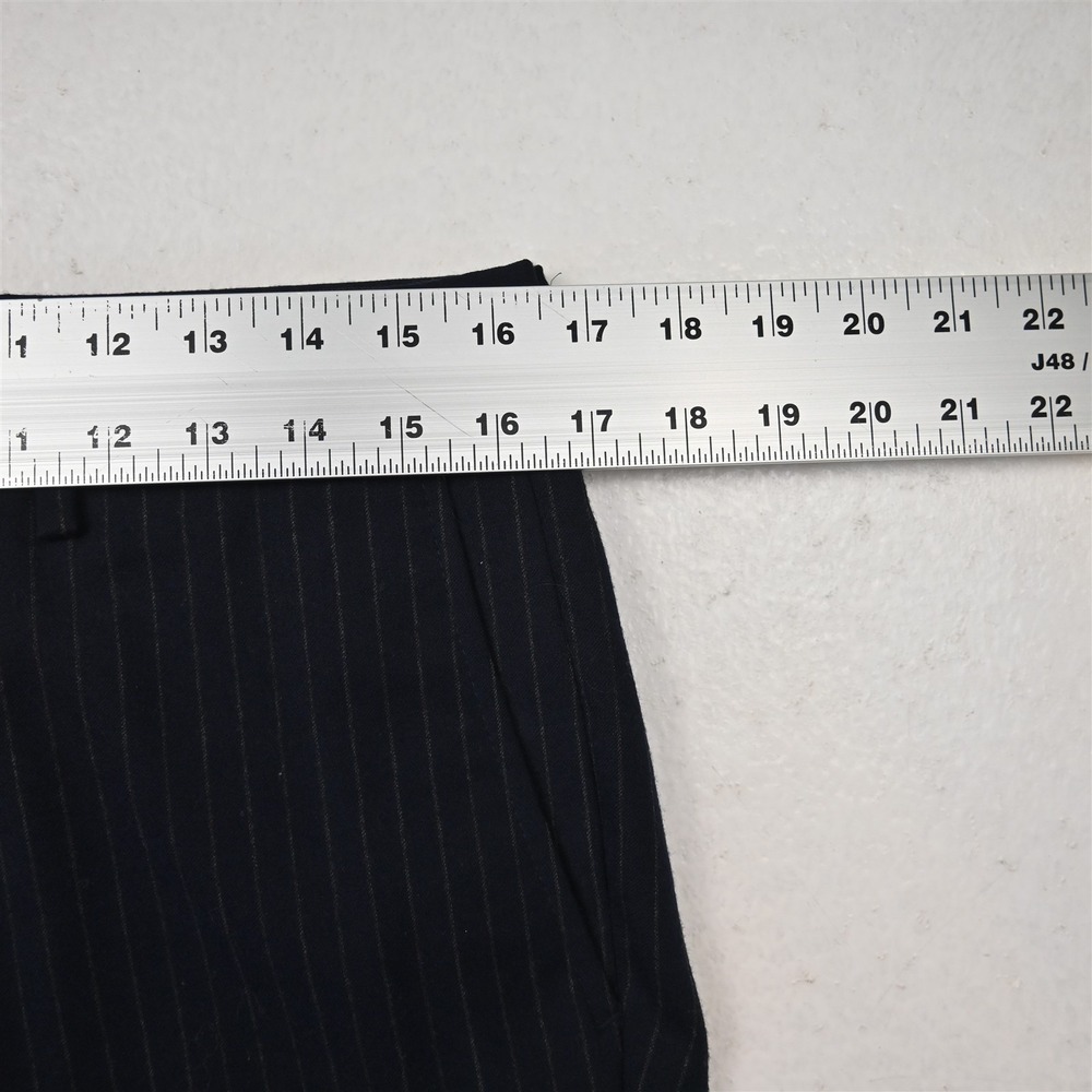 Banana Republic 31x32 Navy 100% Wool Flannel Stripe 378488 Slim Dress Mens Pants - Picture 4 of 9
